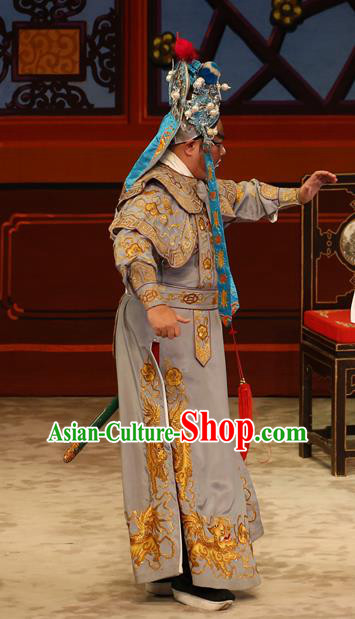 The Lotus Lantern Chinese Guangdong Opera Martial Male Apparels Costumes and Headpieces Traditional Cantonese Opera Wusheng Garment Warrior Clothing
