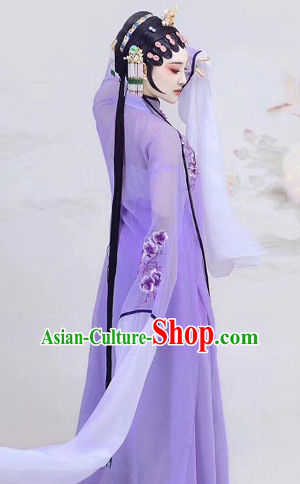 Chinese Traditional Beijing Opera Noble Lady Hanfu Dress Apparels Ancient Drama Ming Dynasty Patrician Female Historical Costumes and Headdress Complete Set