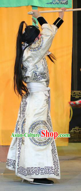Qi Xing Temple Chinese Sichuan Opera Martial Male Apparels Costumes and Headpieces Peking Opera Highlights Wusheng Garment Soldier Yang Jiye Clothing