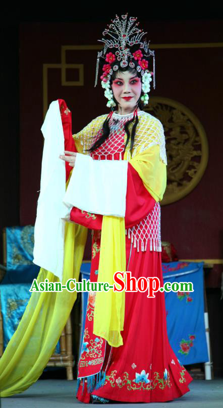 Chinese Sichuan Opera Hua Tan Garment Costumes and Headdress Feng Yi Pavilion Traditional Peking Opera Highlights Actress Dress Diva Diao Chan Apparels