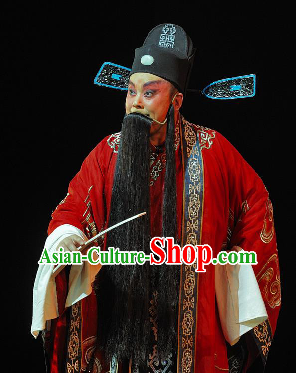 Wo Hu Ling Chinese Sichuan Opera Minister Apparels Costumes and Headpieces Peking Opera Highlights Magistrate Garment Official Dong Xuan Clothing