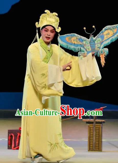 Search the College Chinese Guangdong Opera Niche Apparels Costumes and Headpieces Traditional Cantonese Opera Scholar Garment Xiaosheng Zhang Yimin Clothing