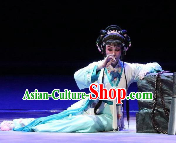 Chinese Cantonese Opera Xiaodan Garment Search the College Costumes and Headdress Traditional Guangdong Opera Young Lady Apparels Maidservant Cui Lian Dress