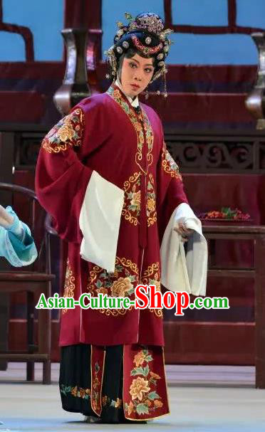 Chinese Cantonese Opera Rich Dame Garment Search the College Costumes and Headdress Traditional Guangdong Opera Elderly Female Apparels Countess Dress