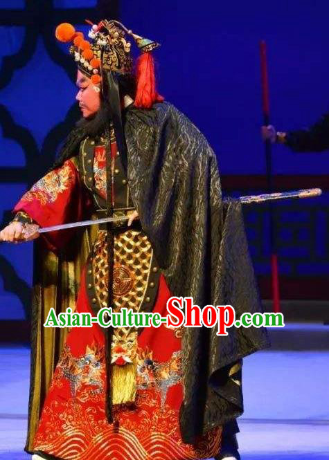 Search the College Chinese Guangdong Opera General Armor Apparels Costumes and Headpieces Traditional Cantonese Opera Elderly Male Garment Commander Clothing