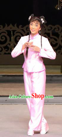Chinese Cantonese Opera Young Lady Garment Yang Cuixi Costumes and Headdress Traditional Guangdong Opera Actress Apparels Diva Dress