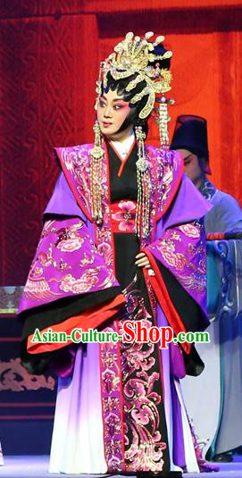 Chinese Cantonese Opera Queen Lv ZHi Garment Gao Emperor of Han Costumes and Headdress Traditional Guangdong Opera Young Female Apparels Empress Dress