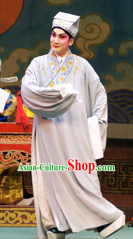 Emperor and the Village Girl Chinese Guangdong Opera Young Male Apparels Costumes and Headpieces Traditional Cantonese Opera Xiaosheng Garment Fortune Teller Clothing