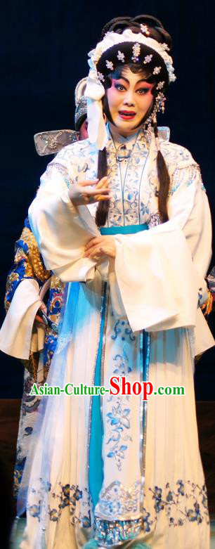Chinese Cantonese Opera Distress Maiden Garment Emperor and the Village Girl Costumes and Headdress Traditional Guangdong Opera Actress Apparels Diva Zhang Guiying Dress