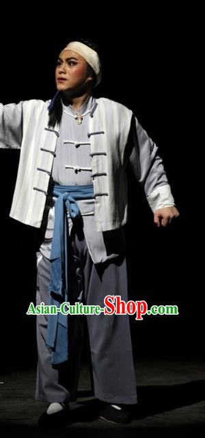 The Watchtower Chinese Guangdong Opera Xiaosheng Situ Zhenhai Apparels Costumes and Headpieces Traditional Cantonese Opera Young Male Garment Farmer Clothing