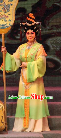 Chinese Cantonese Opera Xiaodan Garment Legend of Er Lang Costumes and Headdress Traditional Guangdong Opera Figurant Apparels Court Maid Dress