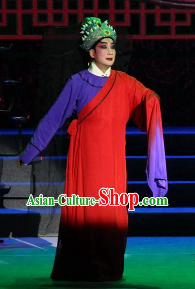 Legend of Er Lang Chinese Guangdong Opera Distress Male Apparels Costumes and Headwear Traditional Cantonese Opera Young Male Garment Xiaosheng Boyi Kao Clothing