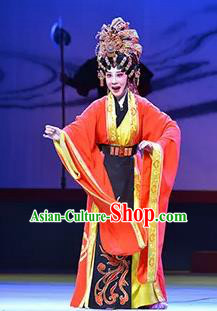 Chinese Cantonese Opera Imperial Consort Garment Goddess Luo Costumes and Headdress Traditional Guangdong Opera Young Beauty Apparels Hua Tan Dress