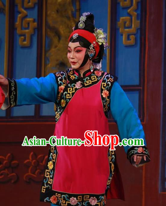 Chinese Cantonese Opera Elderly Female Garment The Mad Monk by the Sea Costumes and Headdress Traditional Guangdong Opera Dame Apparels Woman Matchmaker Dress