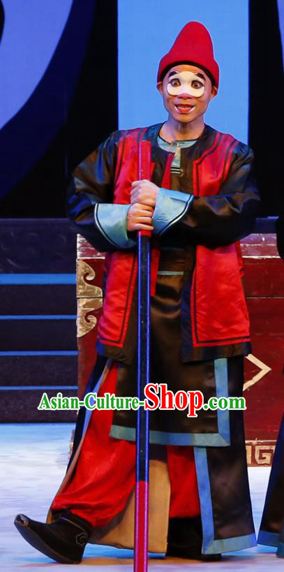 Chinese Guangdong Opera Clown Apparels Costumes and Headwear Traditional Cantonese Opera Rodney Garment Servant Clothing