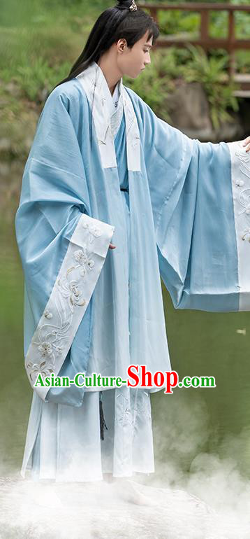Chinese Traditional Ming Dynasty Noble Childe Historical Costumes Ancient Swordsman Hanfu Apparels for Men