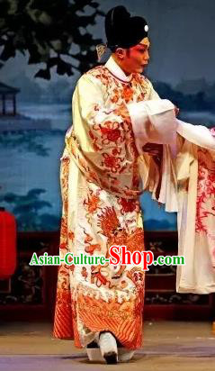 Princess Changping Chinese Guangdong Opera Young Male Apparels Costumes and Headwear Traditional Cantonese Opera Xiaosheng Garment Zhou Shixian Clothing