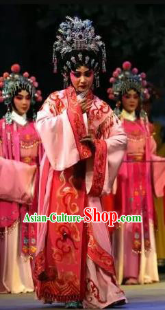 Chinese Cantonese Opera Actress Garment Princess Changping Costumes and Headdress Traditional Guangdong Opera Young Beauty Apparels Hua Tan Dress