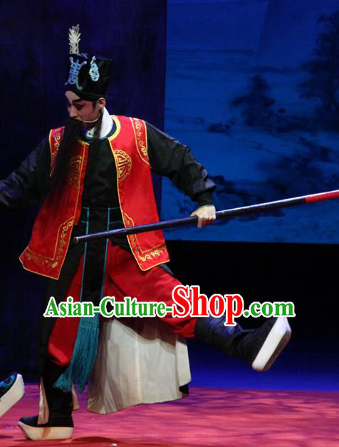 Escape from Banishment Chinese Guangdong Opera Soldier Apparels Costumes and Headwear Traditional Cantonese Opera Martial Male Garment Wang De Clothing