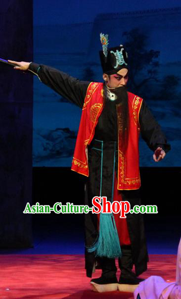 Escape from Banishment Chinese Guangdong Opera Soldier Apparels Costumes and Headwear Traditional Cantonese Opera Martial Male Garment Wang De Clothing