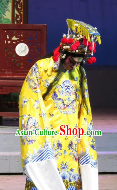 The Strange Stories Chinese Guangdong Opera Stupid Male Apparels Costumes and Headwear Traditional Cantonese Opera Xiaosheng Garment Wang Yuanfeng Clothing