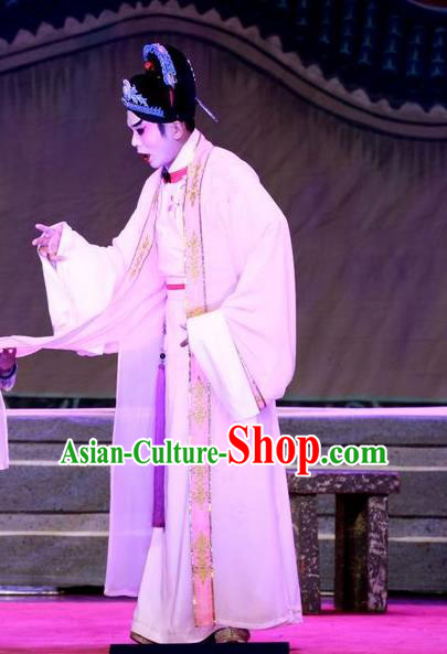 Escape from Banishment Chinese Guangdong Opera Young Male Li Weile Apparels Costumes and Headwear Traditional Cantonese Opera Xiaosheng Garment Scholar Clothing
