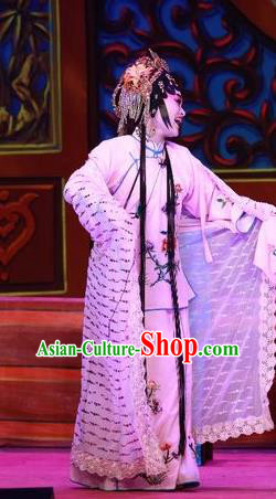 Chinese Cantonese Opera Young Female Garment Escape from Banishment Costumes and Headdress Traditional Guangdong Opera Actress Apparels Hua Tan Dress