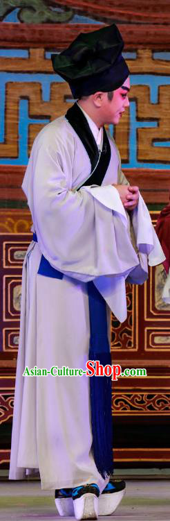 San Xiao Yin Yuan Chinese Guangdong Opera Servant Hua An Apparels Costumes and Headwear Traditional Cantonese Opera Young Man Garment Clothing