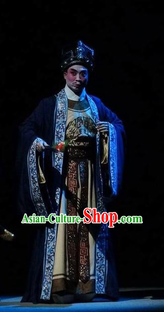 Zi Yun Chinese Guangdong Opera Merchant Apparels Costumes and Headwear Traditional Cantonese Opera Rich Male Garment Clothing