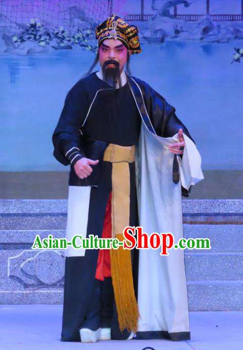 Chinese Guangdong Opera Swordsman Apparels Costumes and Headwear Traditional Cantonese Opera Wusheng Garment Martial Male Clothing
