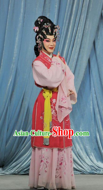 Chinese Cantonese Opera Young Mistress Garment The Sword Costumes and Headdress Traditional Guangdong Opera Actress Apparels Woman Dress