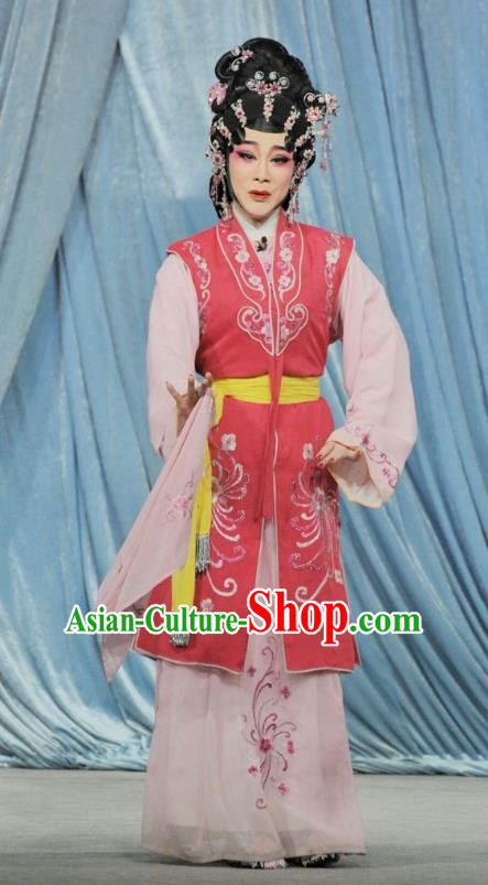 Chinese Cantonese Opera Young Mistress Garment The Sword Costumes and Headdress Traditional Guangdong Opera Actress Apparels Woman Dress