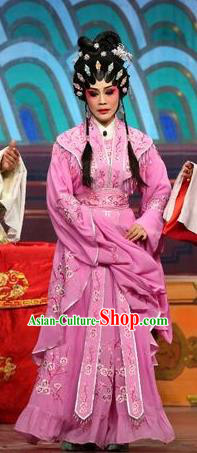 Chinese Cantonese Opera Diva Li Yue E Garment Feng Guan Meng Costumes and Headdress Traditional Guangdong Opera Young Female Apparels Hua Tan Dress