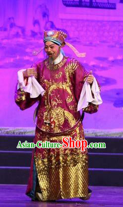 Feng Guan Meng Chinese Guangdong Opera Laosheng Apparels Costumes and Headwear Traditional Cantonese Opera Elderly Male Garment Landlord Li Yuanshun Clothing