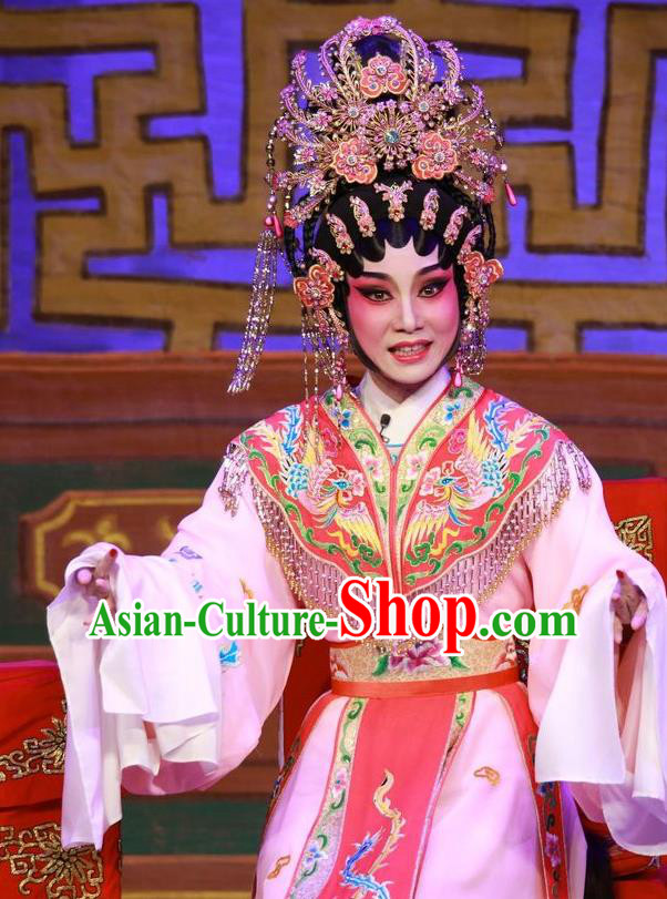 Chinese Cantonese Opera Princess Garment San Kan Yu Mei Costumes and Headdress Traditional Guangdong Opera Hua Tan Apparels Diva Liu Jinding Dress