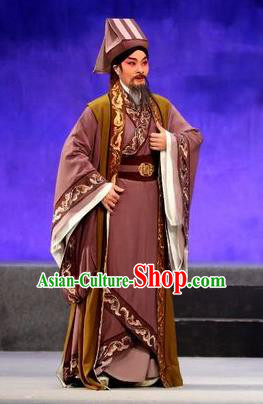 Pan Maoming Chinese Guangdong Opera Elderly Male Apparels Costumes and Headwear Traditional Cantonese Opera Laosheng Garment Physician Clothing