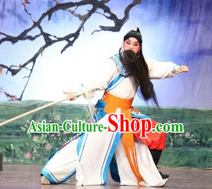 Li Shimin Deng Ji Chinese Guangdong Opera Martial Male Apparels Costumes and Headwear Traditional Cantonese Opera Wusheng Garment Clothing