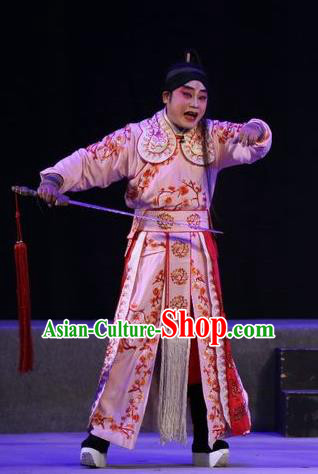 Shuang Qiang Lu Wenlong Chinese Guangdong Opera General Lu Deng Apparels Costumes and Headwear Traditional Cantonese Opera Soldier Garment Military Officer Clothing