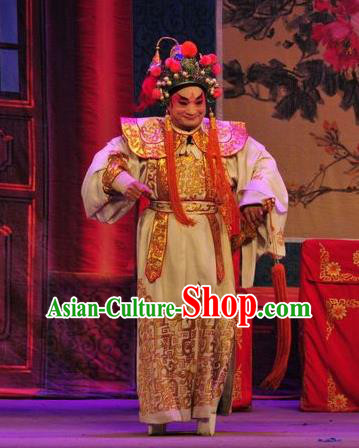 Unhappy Marriage Chinese Guangdong Opera Bully Apparels Costumes and Headwear Traditional Cantonese Opera Wusheng Garment Martial Male Clothing