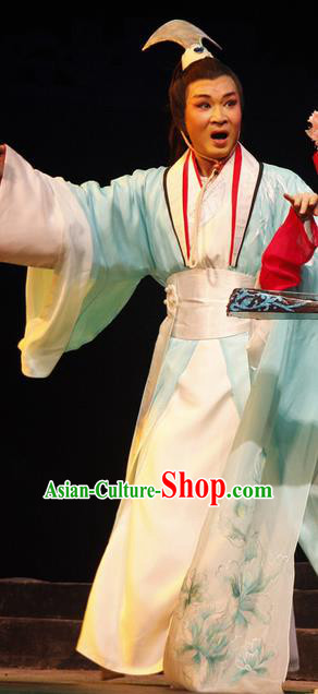 Chinese Traditional Ming Dynasty Scholar Wen Zhong Apparels Costumes Historical Drama Ancient Gifted Youth Garment Young Man Clothing and Headwear