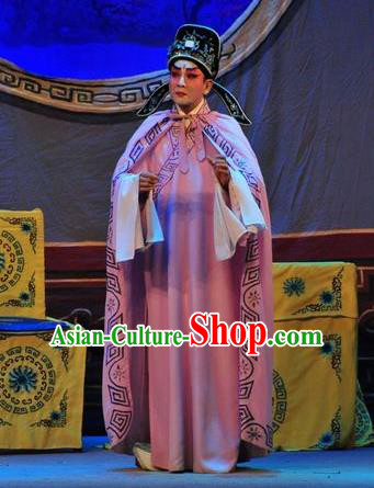 Unhappy Marriage Chinese Guangdong Opera Scholar Apparels Costumes and Headwear Traditional Cantonese Opera Niche Garment Young Man Clothing