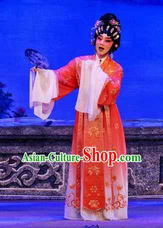 Chinese Cantonese Opera Diva Lun Birong Garment Da Nao Mei Zhi Fu Costumes and Headdress Traditional Guangdong Opera Hua Tan Apparels Young Beauty Dress