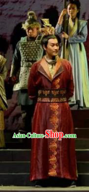 Chinese Traditional Northern Wei Dynasty Emperor Tuoba Hong Apparels Costumes Historical Drama Bei Wei Feng Yang Ancient Monarch Garment King Clothing and Headwear