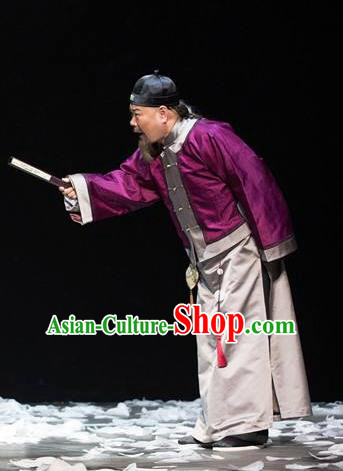 Chinese Traditional Qing Dynasty Elderly Male Apparels Costumes Historical Drama Da Qing Xiang Guo Ancient Landlord Garment Clothing and Headwear