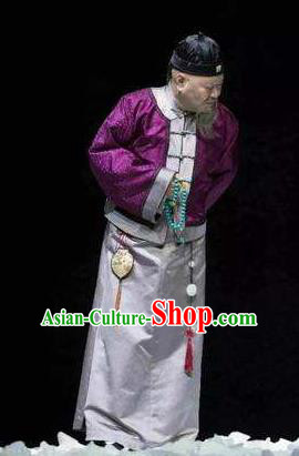 Chinese Traditional Qing Dynasty Elderly Male Apparels Costumes Historical Drama Da Qing Xiang Guo Ancient Landlord Garment Clothing and Headwear