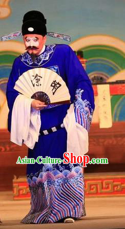 Xu Jiujing Chinese Guangdong Opera Magistrate Apparels Costumes and Headwear Traditional Cantonese Opera Clown Garment Official Clothing