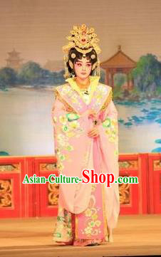 Chinese Cantonese Opera Princess Consort Garment Xu Jiujing Costumes and Headdress Traditional Guangdong Opera Rani Apparels Young Woman Dress