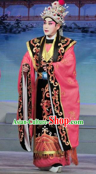 Luo Shui Qing Meng Chinese Guangdong Opera Cao Pi Apparels Costumes and Headwear Traditional Cantonese Opera Duke Garment King Clothing