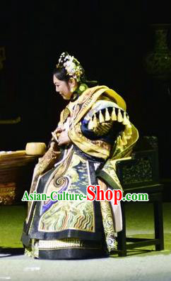 Chinese Historical Drama Jia Wu Ji Ancient Queen Mother Garment Costumes Traditional Qing Dynasty Empress Dowager Dress Ci Xi Apparels and Headdress