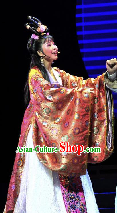 Chinese Historical Drama Lv Zhu Nv Chuan Qi Ancient Rich Concubine Garment Costumes Traditional Young Woman Dress Actress Apparels and Headdress